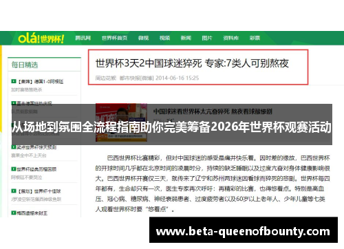 从场地到氛围全流程指南助你完美筹备2026年世界杯观赛活动 从场地到氛围全流程指南助你完美筹备2026年世界杯观赛活动