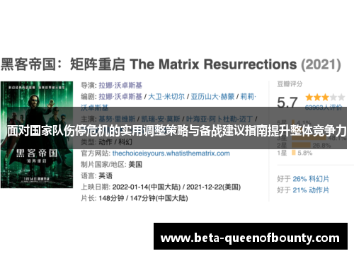 面对国家队伤停危机的实用调整策略与备战建议指南提升整体竞争力